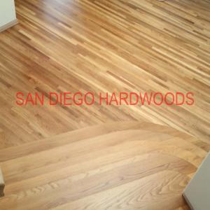 Natural color white oak flooring fully refinished san diego. licensed contractor