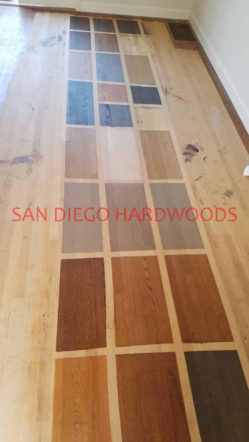 custom stain color oak floor refinishing custom floor sanding contractor diego