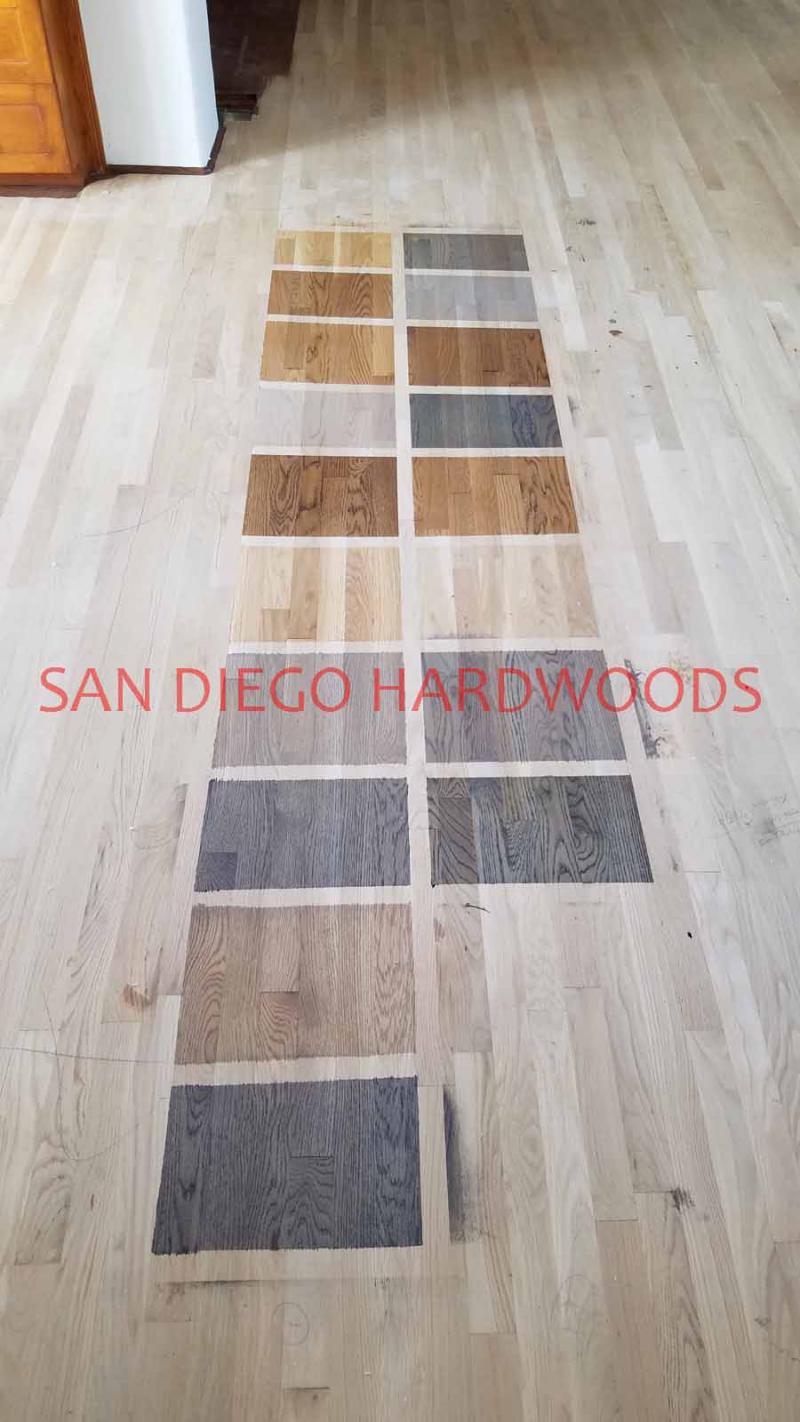 Custom Hardwood Floor Staining Dura Seal Bona Stain wood floor in MIssion Hills