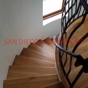 Solid white oak stair treads sanded and finished in mission hills san diego bona