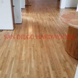 Mission Hills white oak hardwood floor refinishing. San Diego Restore wood floor