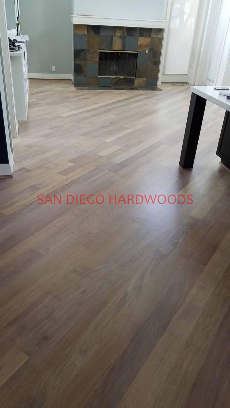 Bleached and Stained Cherry Hardwood Floor Solana Beach San Diego